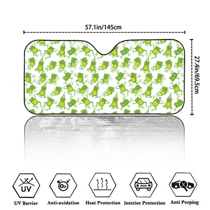 Cute Frog Pattern Print Car Windshield Sun Shade
