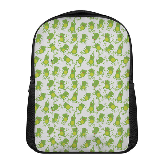 Cute Frog Pattern Print Casual Backpack