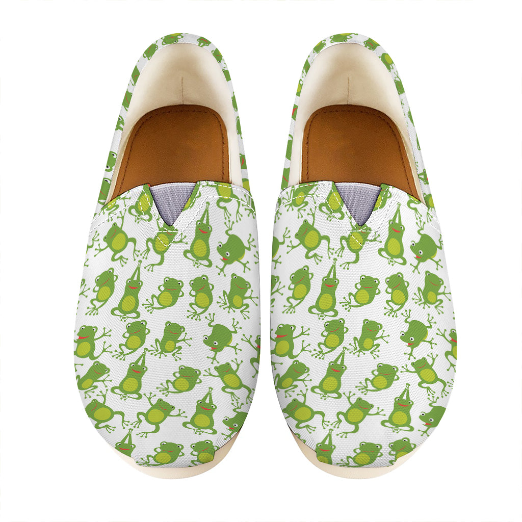 Cute Frog Pattern Print Casual Shoes