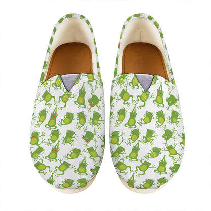 Cute Frog Pattern Print Casual Shoes