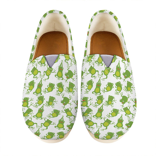 Cute Frog Pattern Print Casual Shoes