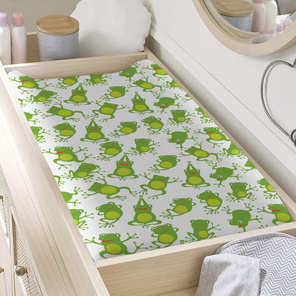Cute Frog Pattern Print Changing Pad Cover