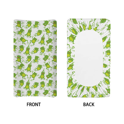 Cute Frog Pattern Print Changing Pad Cover