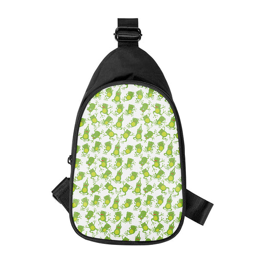 Cute Frog Pattern Print Chest Bag
