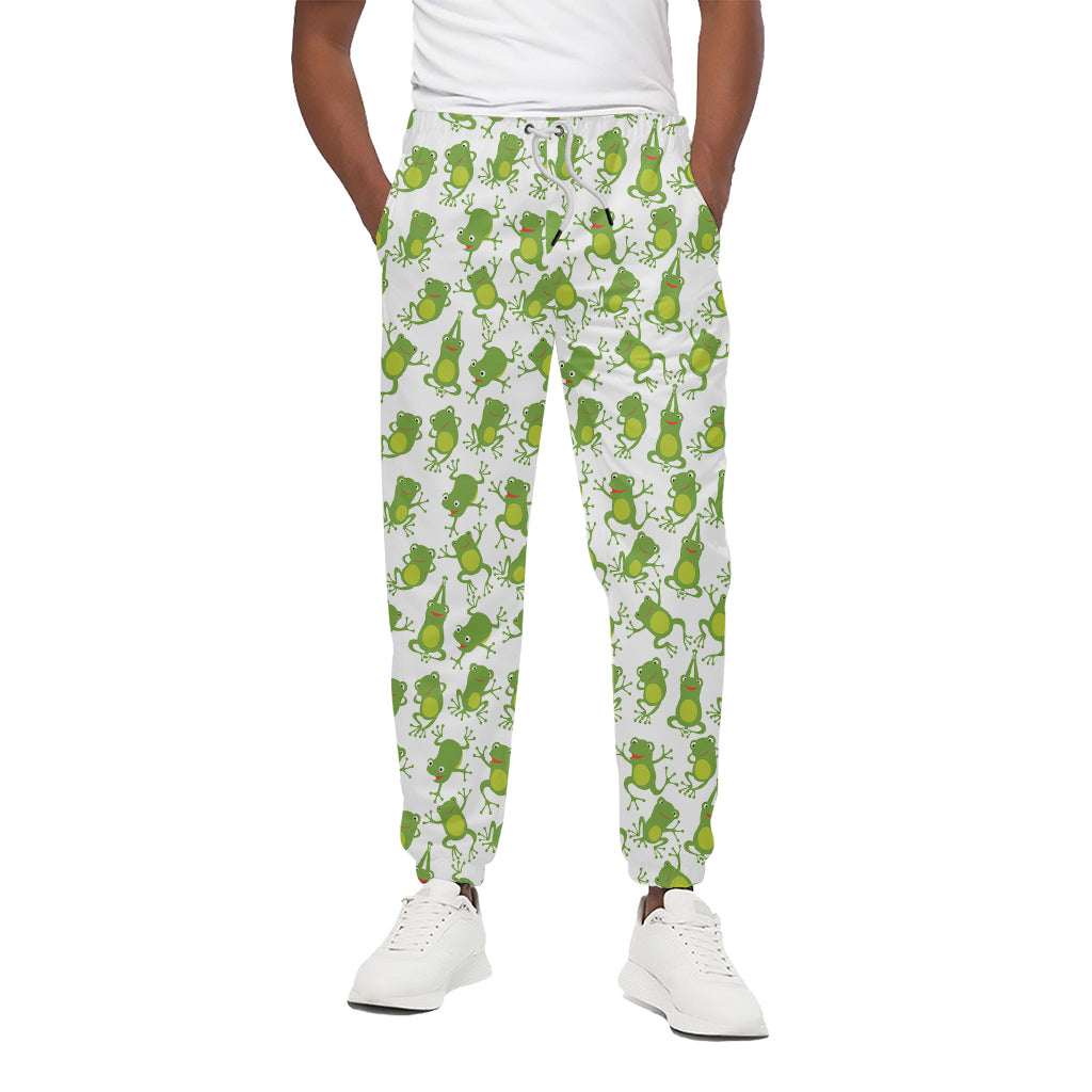 Cute Frog Pattern Print Cotton Pants