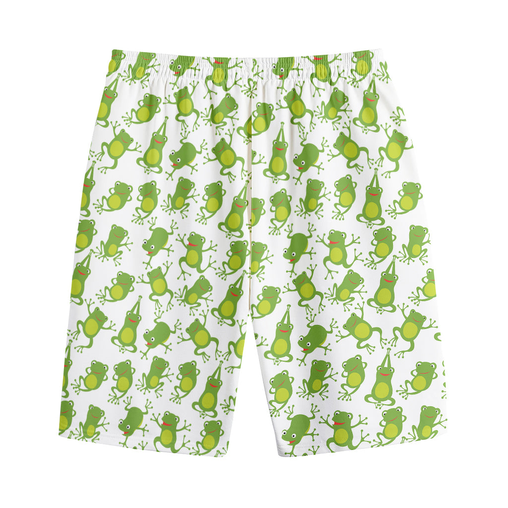 Cute Frog Pattern Print Cotton Shorts