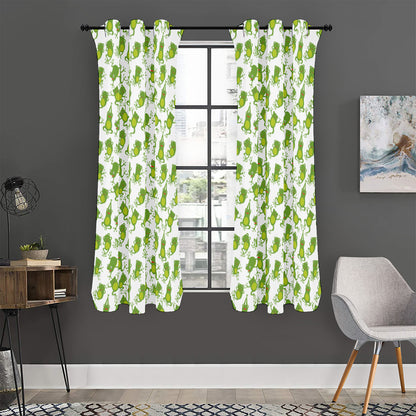 Cute Frog Pattern Print Curtain
