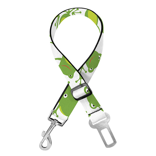 Cute Frog Pattern Print Dog Seat Belt