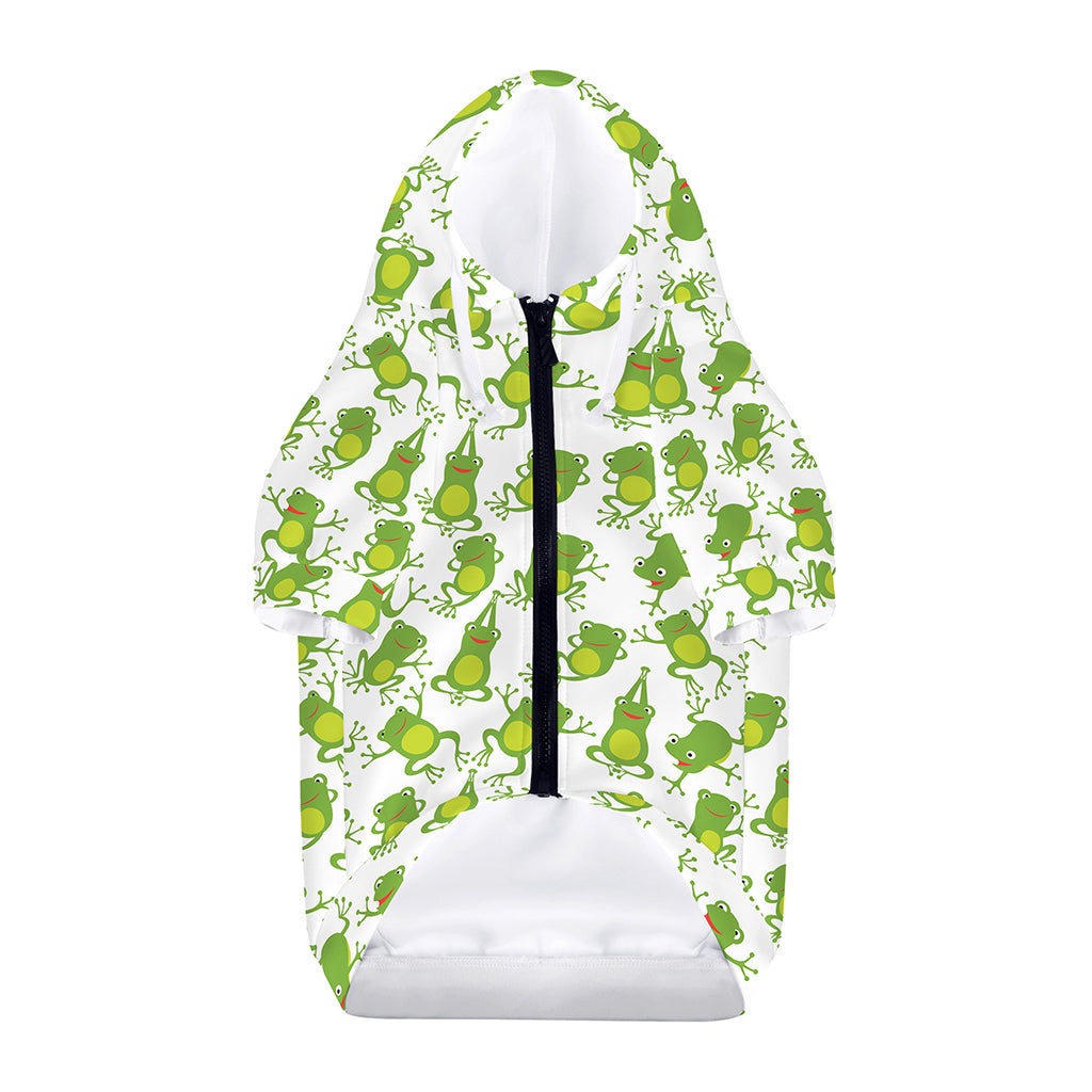 Cute Frog Pattern Print Dog Zip Up Hoodie