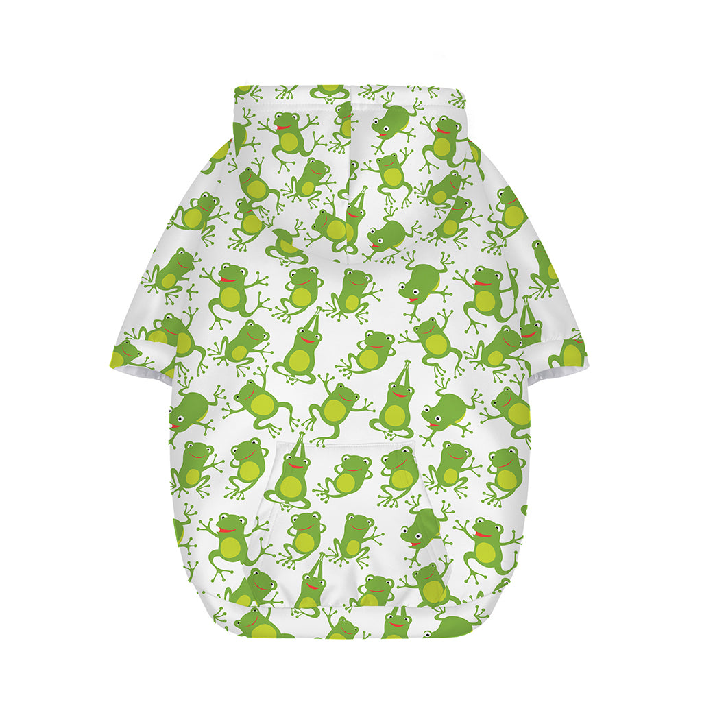 Cute Frog Pattern Print Dog Zip Up Hoodie