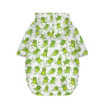 Cute Frog Pattern Print Dog Zip Up Hoodie