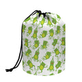 Cute Frog Pattern Print Drawstring Makeup Bag