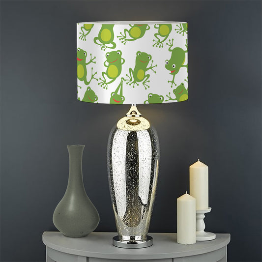 Cute Frog Pattern Print Drum Lamp Shade
