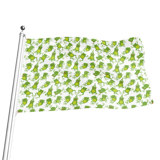 Cute Frog Pattern Print Flag