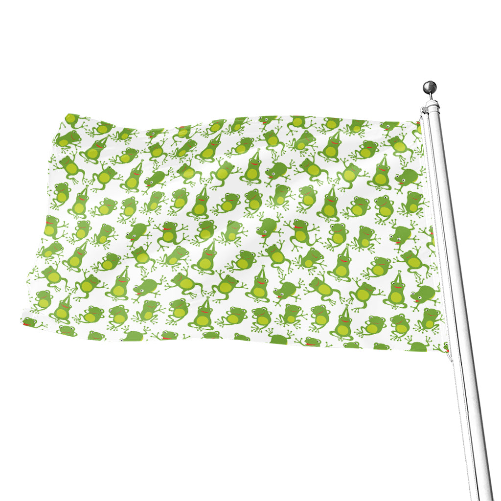 Cute Frog Pattern Print Flag