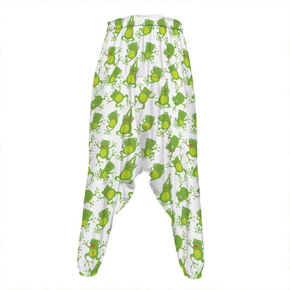 Cute Frog Pattern Print Hammer Pants