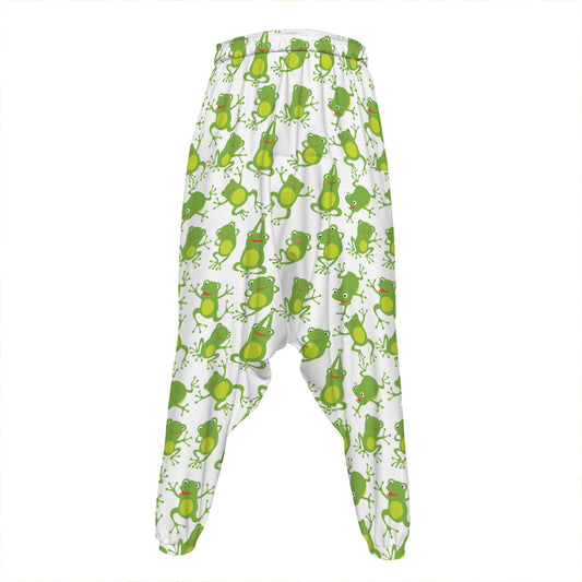 Cute Frog Pattern Print Hammer Pants