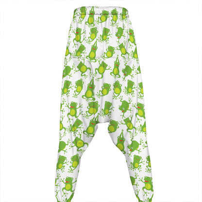 Cute Frog Pattern Print Hammer Pants