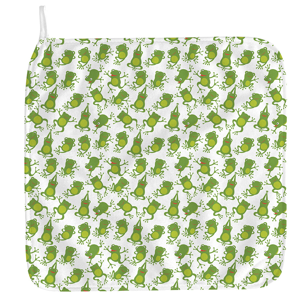 Cute Frog Pattern Print Hand Towel