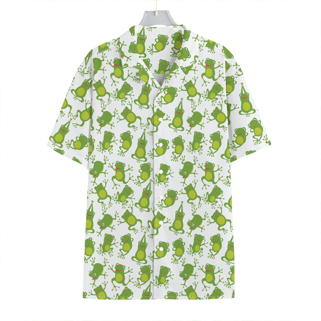 Cute Frog Pattern Print Hawaiian Shirt
