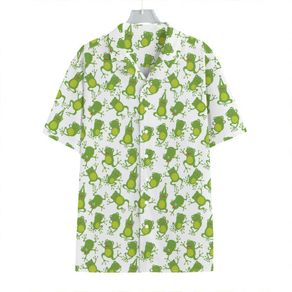 Cute Frog Pattern Print Hawaiian Shirt