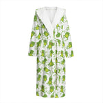 Cute Frog Pattern Print Hooded Bathrobe