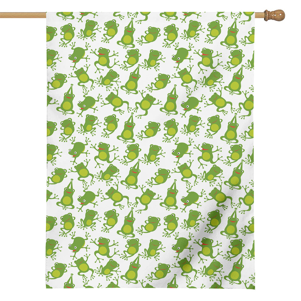 Cute Frog Pattern Print House Flag