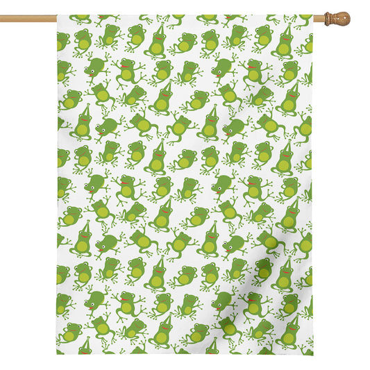 Cute Frog Pattern Print House Flag