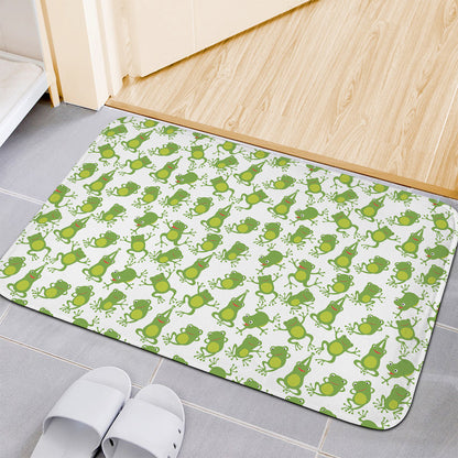 Cute Frog Pattern Print Indoor Door Mat