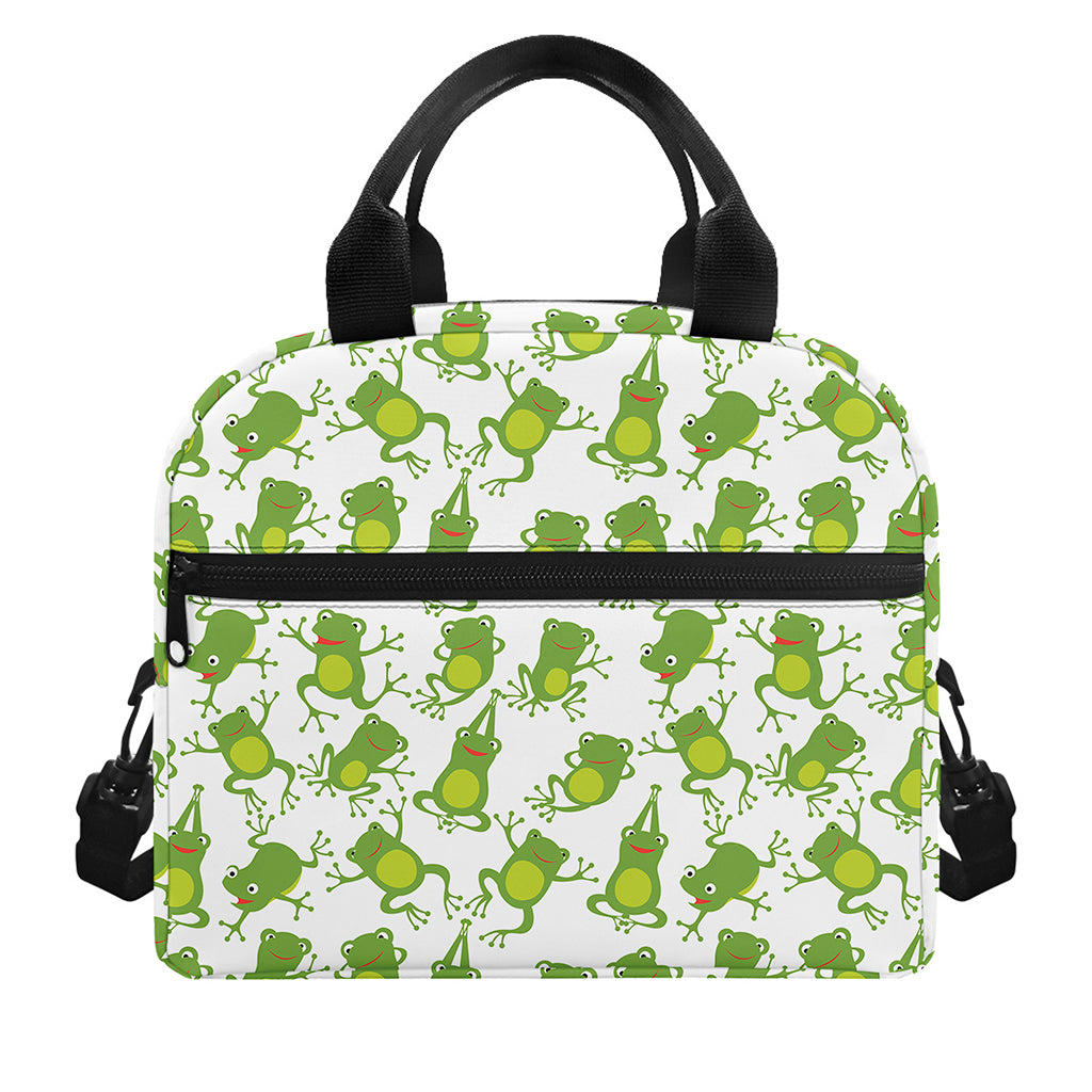 Cute Frog Pattern Print Insulated Lunch Bag