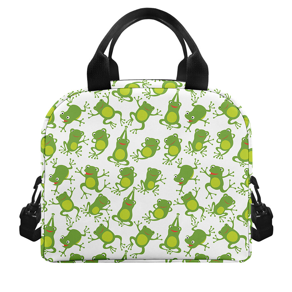 Cute Frog Pattern Print Insulated Lunch Bag