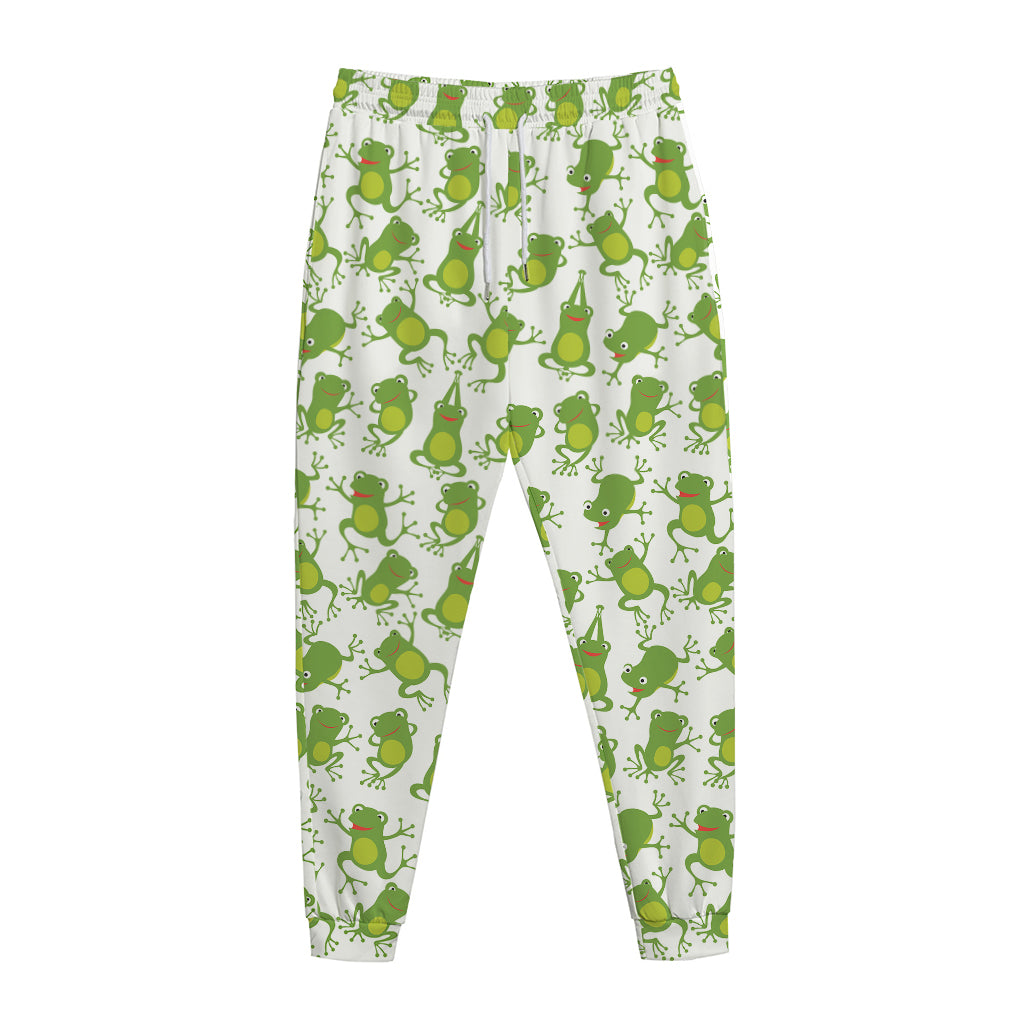 Cute Frog Pattern Print Jogger Pants