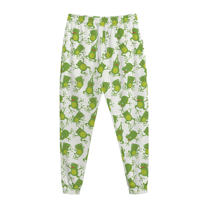 Cute Frog Pattern Print Jogger Pants