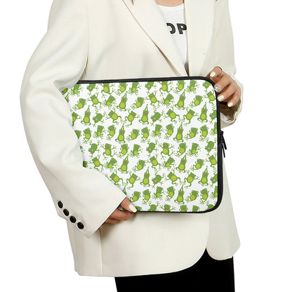 Cute Frog Pattern Print Laptop Sleeve