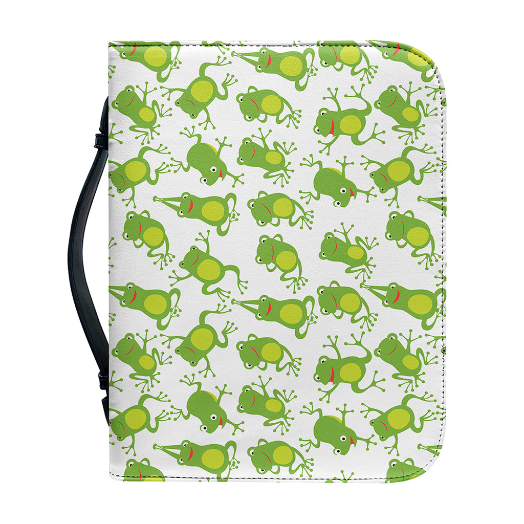 Cute Frog Pattern Print Leather Bible Cover