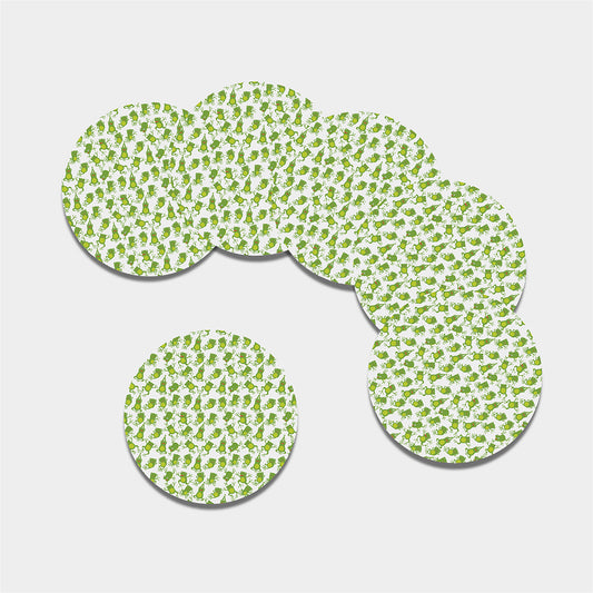 Cute Frog Pattern Print Leather Coaster Set