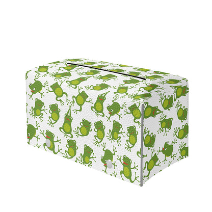 Cute Frog Pattern Print Leather Tissue Box Cover