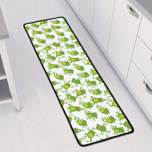 Cute Frog Pattern Print Long Kitchen Mat