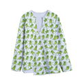 Cute Frog Pattern Print Long Sleeve Short Coat