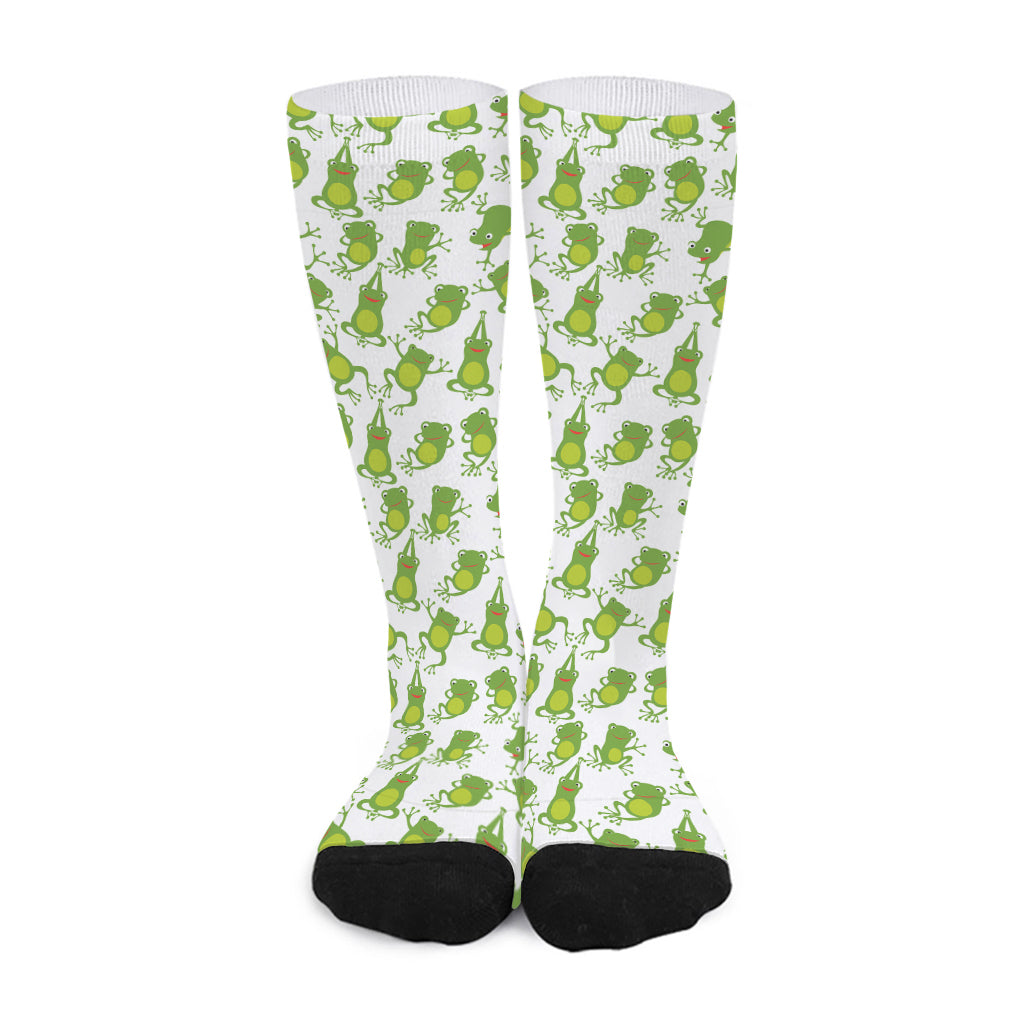Cute Frog Pattern Print Long Socks