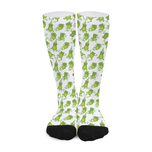 Cute Frog Pattern Print Long Socks