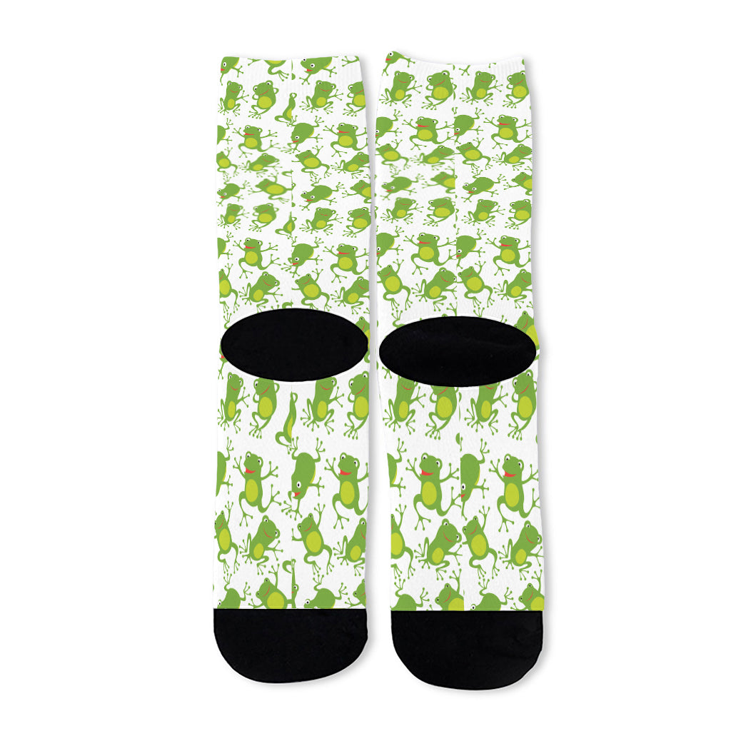 Cute Frog Pattern Print Long Socks