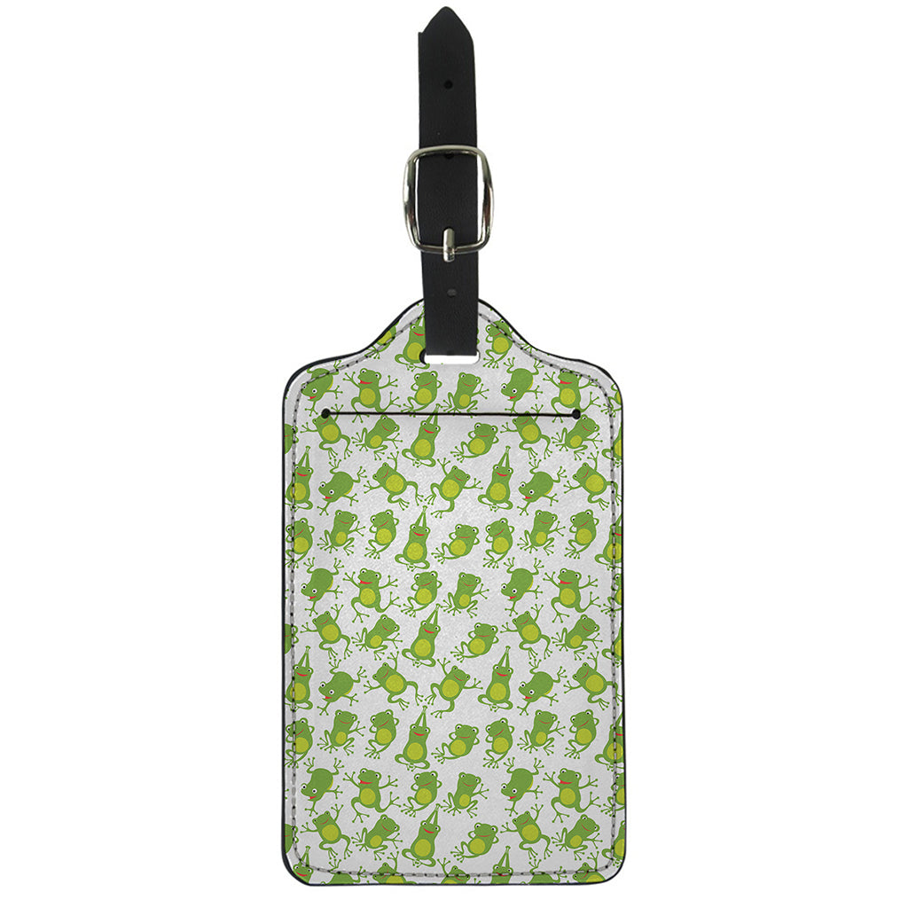 Cute Frog Pattern Print Luggage Tag