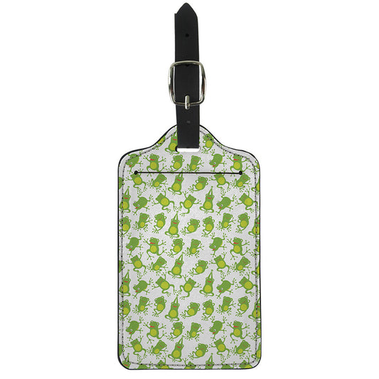 Cute Frog Pattern Print Luggage Tag