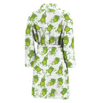 Cute Frog Pattern Print Men's Bathrobe