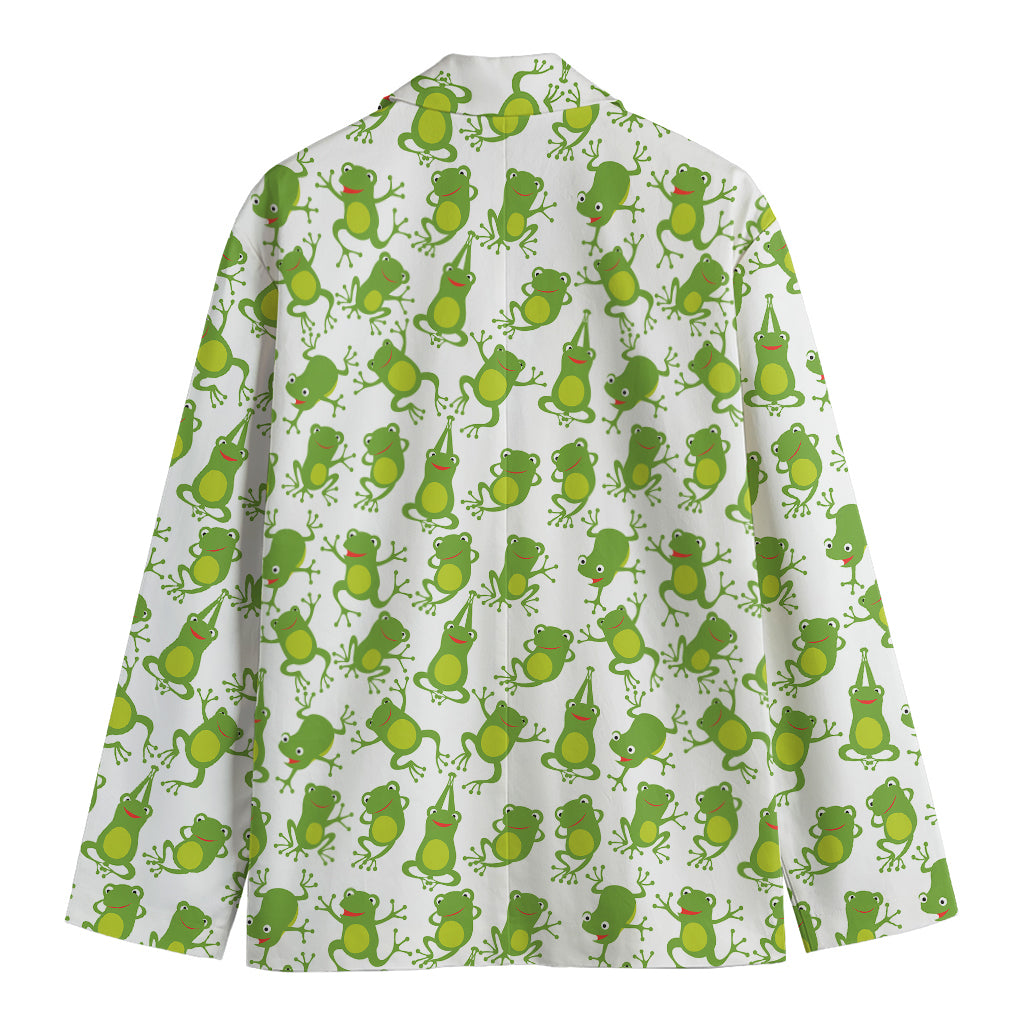Cute Frog Pattern Print Men's Blazer