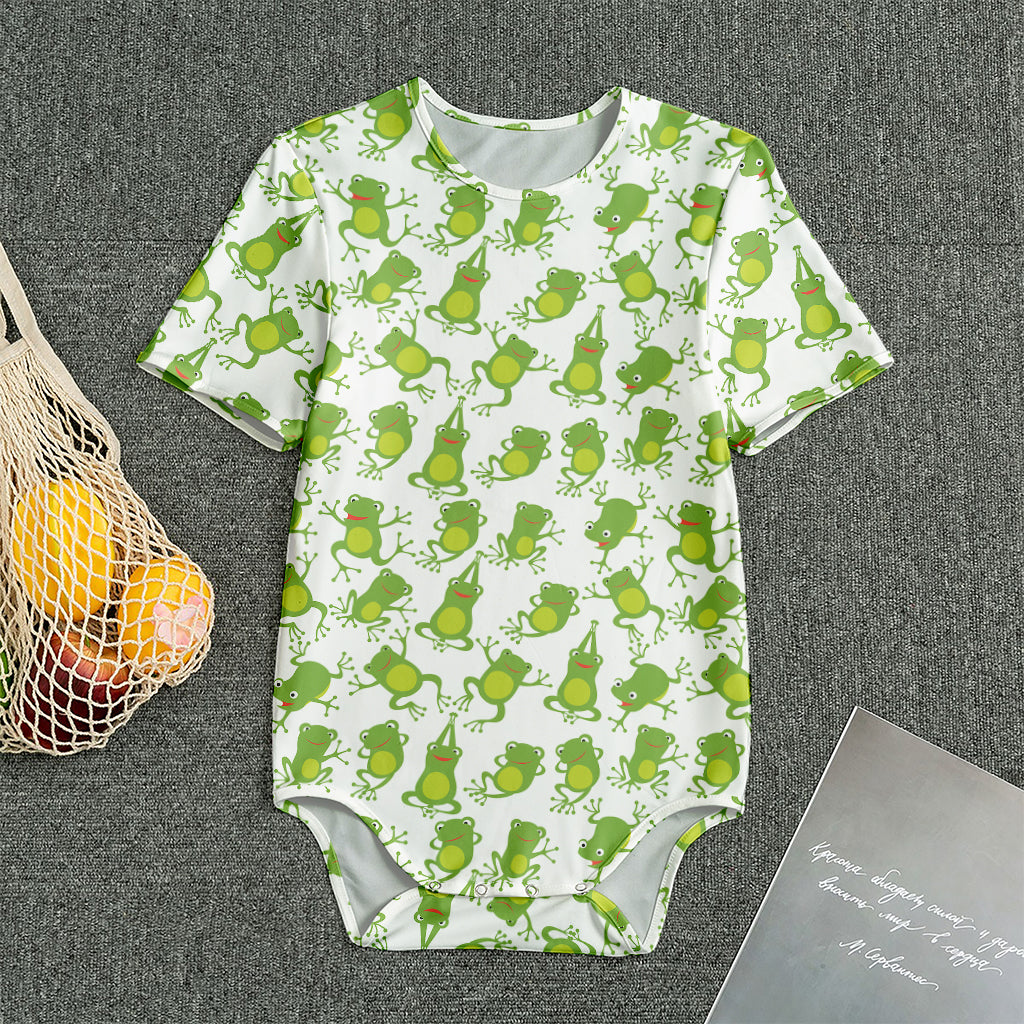 Cute Frog Pattern Print Men's Bodysuit