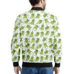 Cute Frog Pattern Print Men's Bomber Jacket