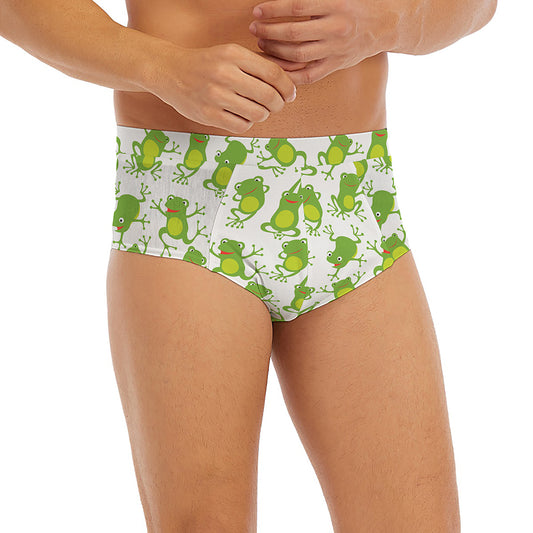 Cute Frog Pattern Print Men's Briefs