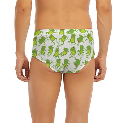Cute Frog Pattern Print Men's Briefs